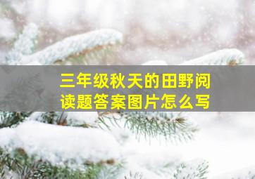 三年级秋天的田野阅读题答案图片怎么写