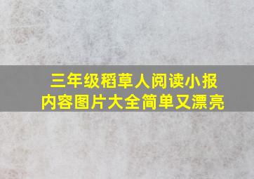 三年级稻草人阅读小报内容图片大全简单又漂亮