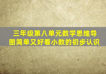 三年级第八单元数学思维导图简单又好看小数的初步认识