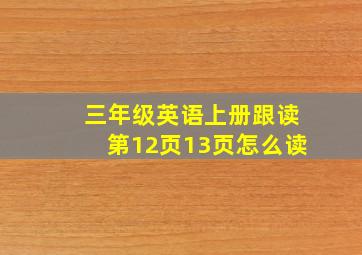 三年级英语上册跟读第12页13页怎么读