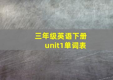 三年级英语下册unit1单词表