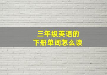 三年级英语的下册单词怎么读