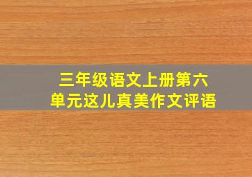 三年级语文上册第六单元这儿真美作文评语