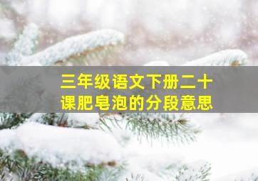 三年级语文下册二十课肥皂泡的分段意思