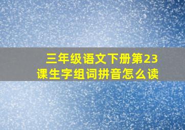 三年级语文下册第23课生字组词拼音怎么读