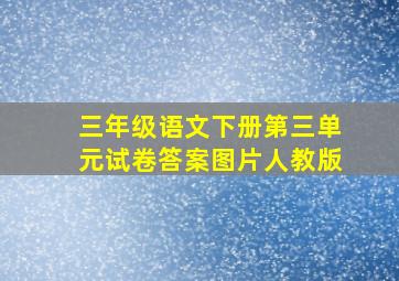 三年级语文下册第三单元试卷答案图片人教版