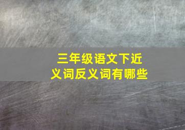 三年级语文下近义词反义词有哪些