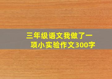 三年级语文我做了一项小实验作文300字