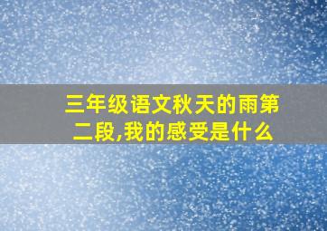 三年级语文秋天的雨第二段,我的感受是什么