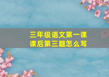 三年级语文第一课课后第三题怎么写