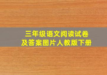 三年级语文阅读试卷及答案图片人教版下册