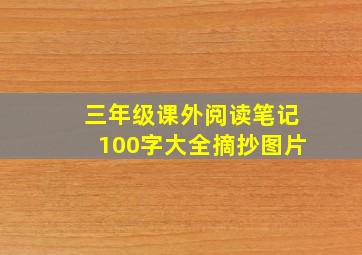 三年级课外阅读笔记100字大全摘抄图片