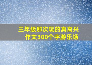 三年级那次玩的真高兴作文300个字游乐场