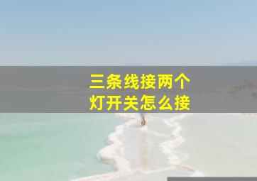 三条线接两个灯开关怎么接