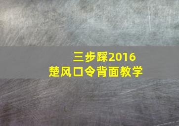 三步踩2016楚风口令背面教学