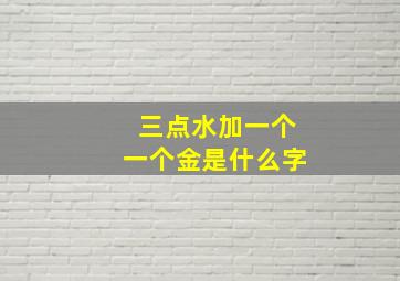 三点水加一个一个金是什么字