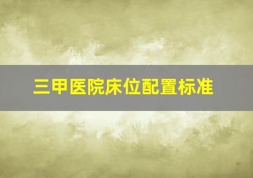 三甲医院床位配置标准