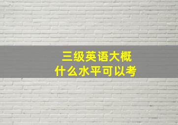 三级英语大概什么水平可以考