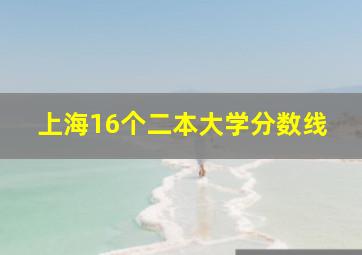 上海16个二本大学分数线