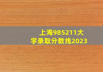 上海985211大学录取分数线2023