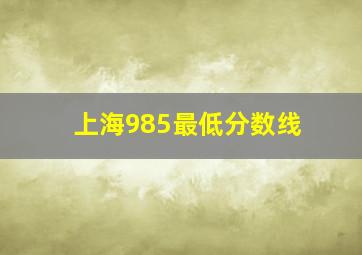 上海985最低分数线