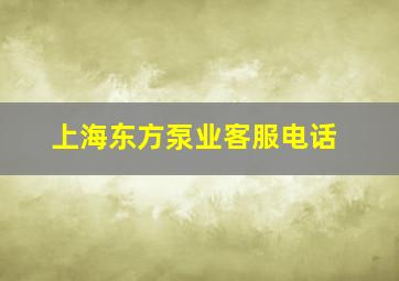 上海东方泵业客服电话