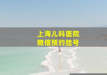 上海儿科医院微信预约挂号