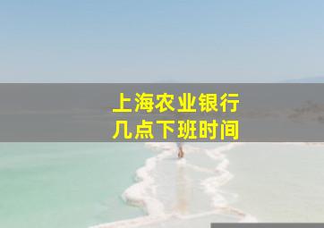 上海农业银行几点下班时间