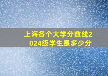 上海各个大学分数线2024级学生是多少分