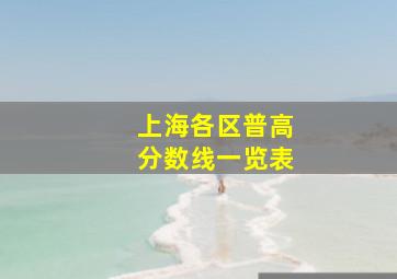 上海各区普高分数线一览表