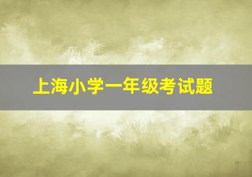 上海小学一年级考试题