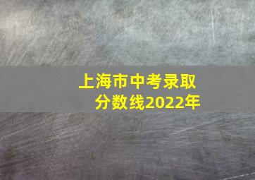 上海市中考录取分数线2022年