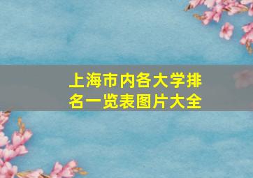 上海市内各大学排名一览表图片大全