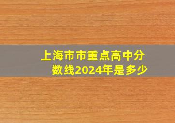 上海市市重点高中分数线2024年是多少