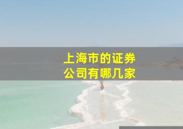 上海市的证券公司有哪几家