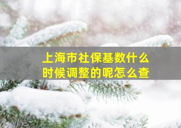 上海市社保基数什么时候调整的呢怎么查