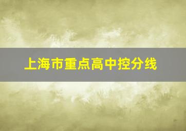 上海市重点高中控分线