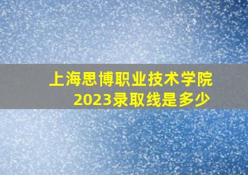 上海思博职业技术学院2023录取线是多少