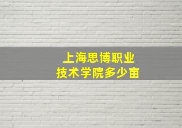 上海思博职业技术学院多少亩