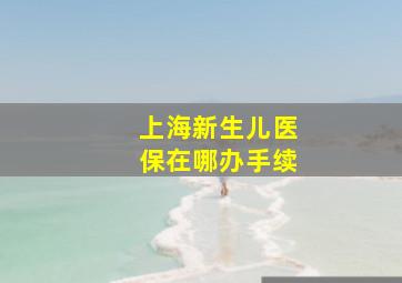 上海新生儿医保在哪办手续