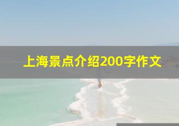 上海景点介绍200字作文