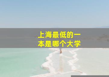 上海最低的一本是哪个大学