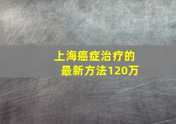 上海癌症治疗的最新方法120万