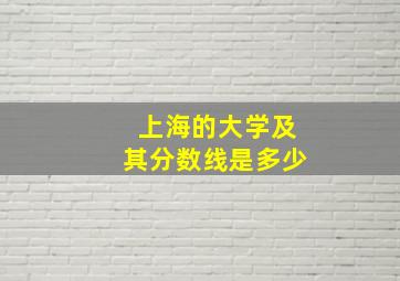 上海的大学及其分数线是多少