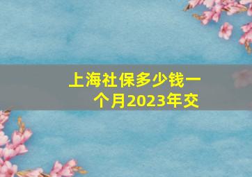 上海社保多少钱一个月2023年交