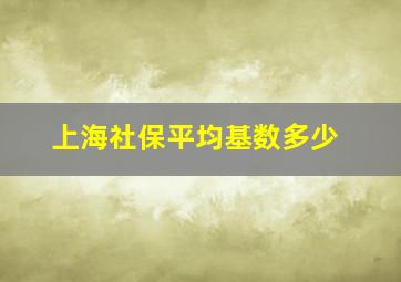 上海社保平均基数多少