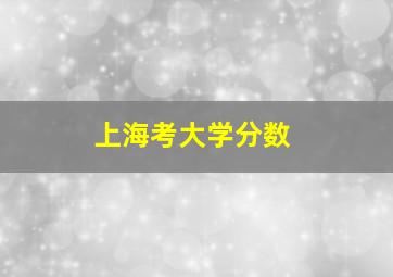 上海考大学分数