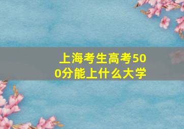 上海考生高考500分能上什么大学