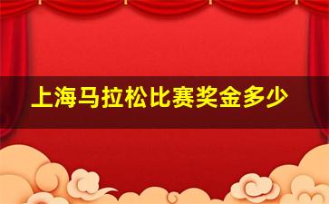 上海马拉松比赛奖金多少