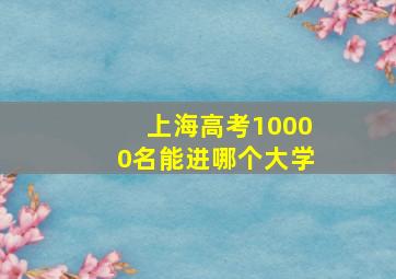 上海高考10000名能进哪个大学